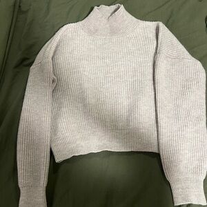Cropped mock neck sweater